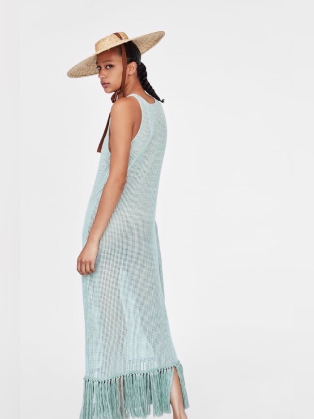 Zara Mint Green Knit Sleeveless Dress - Picture 2 of 7